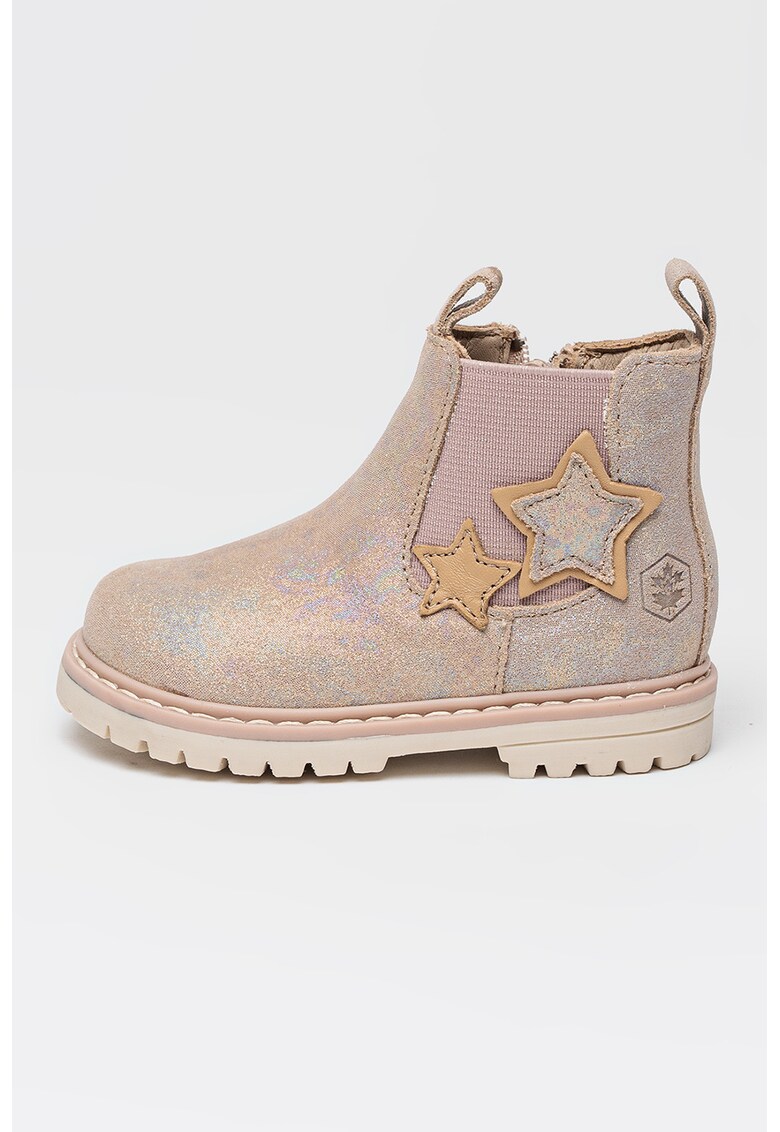 Ghete de piele cu particule stralucitoare si aplicatii stea Rivulet