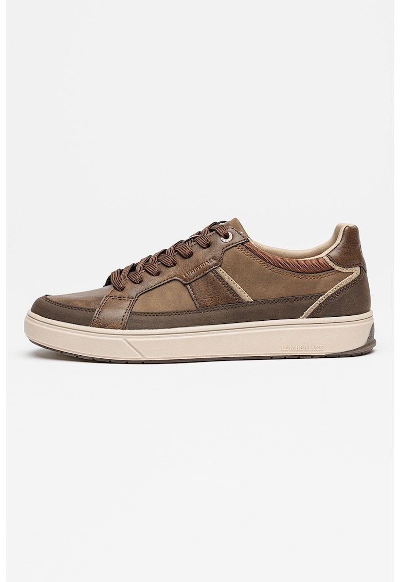 Pantofi sport cu garnituri din material sintetic Marvin - Maro inchis