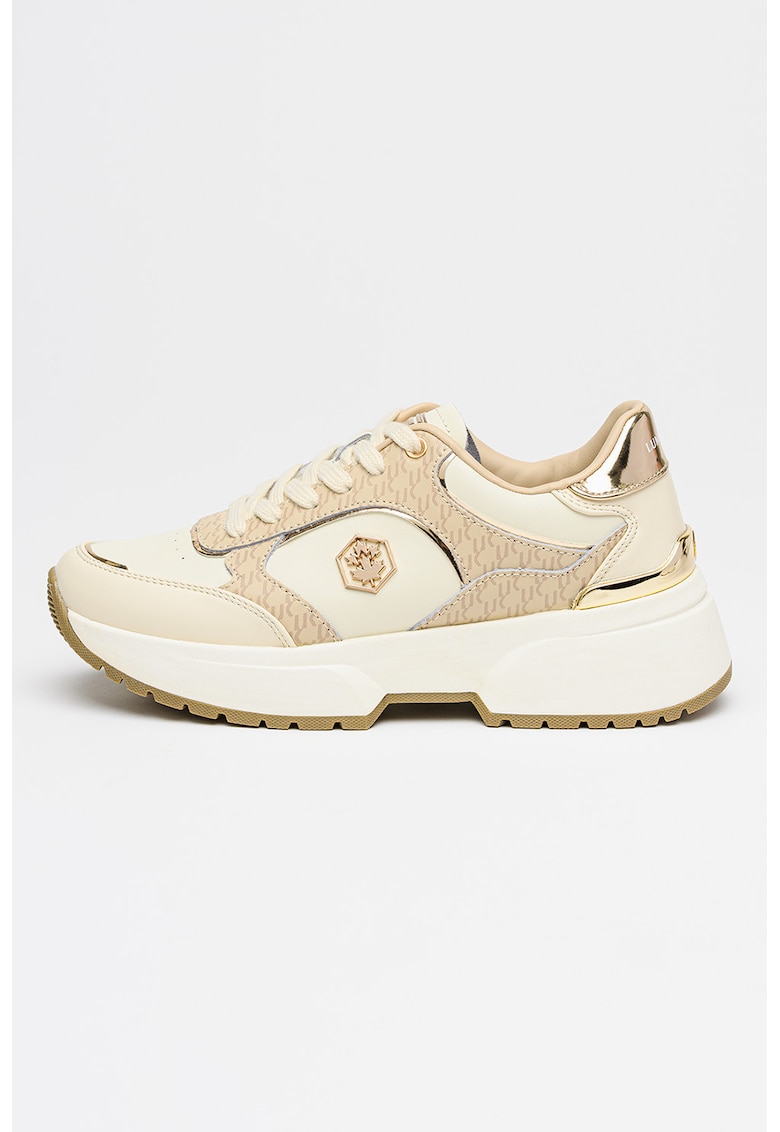 Pantofi sport din piele si piele ecologica cu talpa demi-wedge Percy