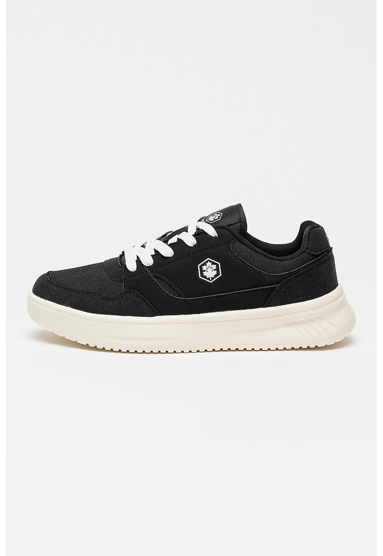 Pantofi sport cu insertii de piele intoarsa - Negru stins