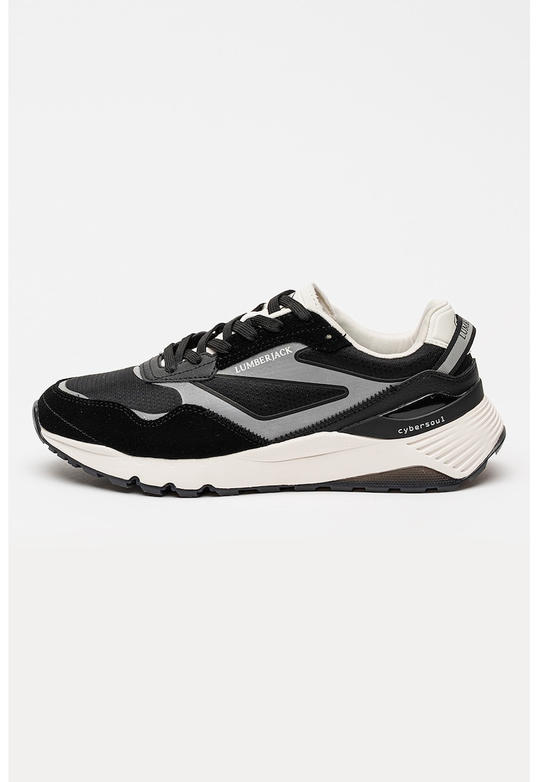 Pantofi sport cu garnituri din piele intoarsa Cyber - Negru/Alb murdar