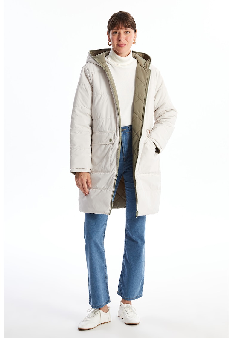 Geaca reversibila cu gluga - Grej