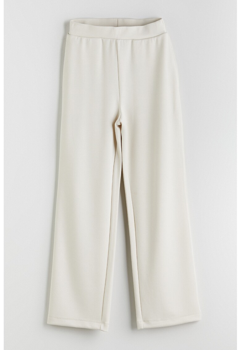 Pantaloni drepti cu buzunare laterale - Bej deschis