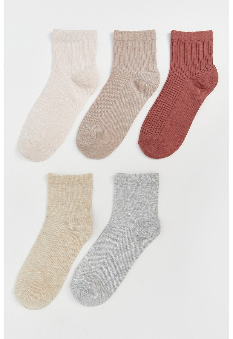 Set de sosete scurte striate - 5 perechi