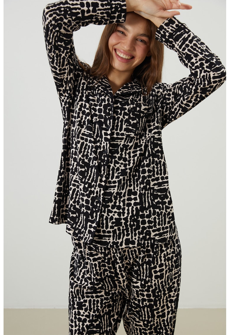 Pijama din bumbac cu model