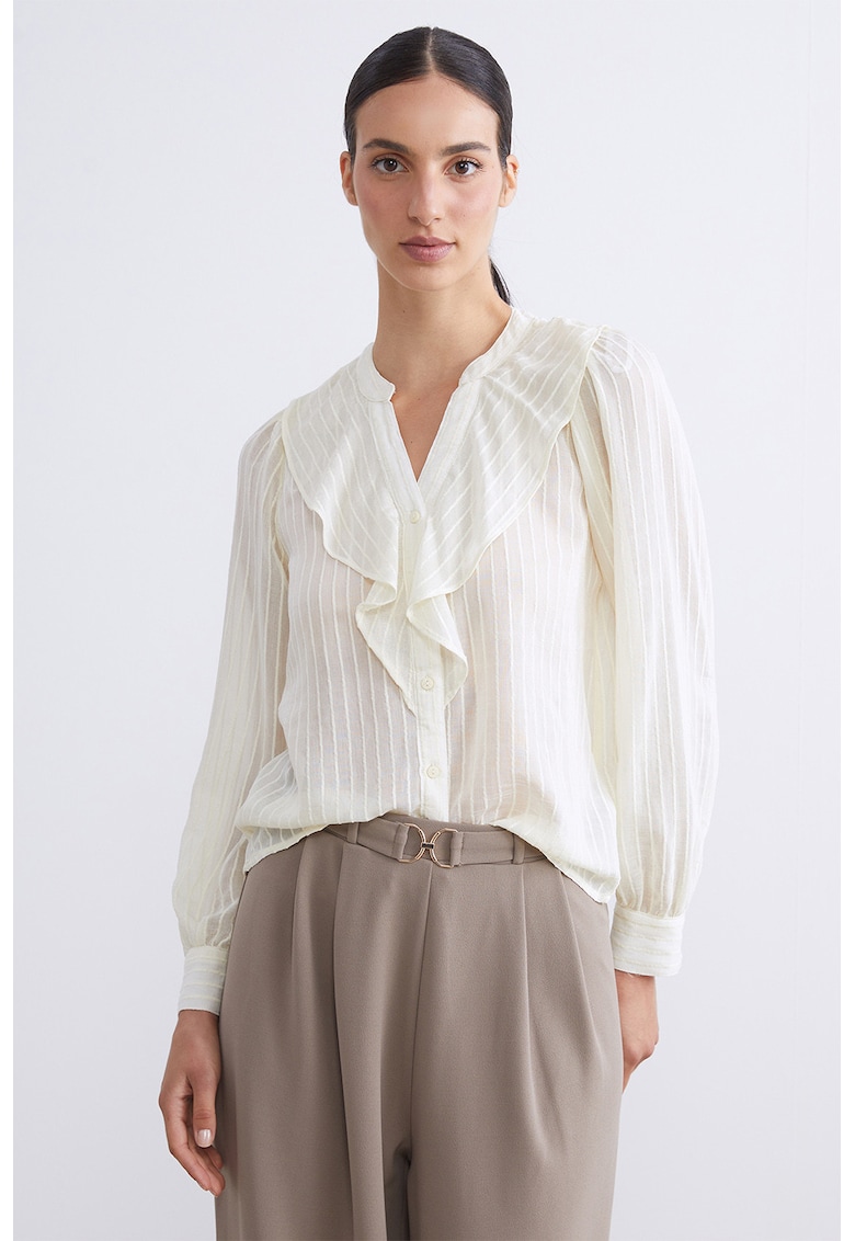 Camasa semitransparenta cu detalii cu volane