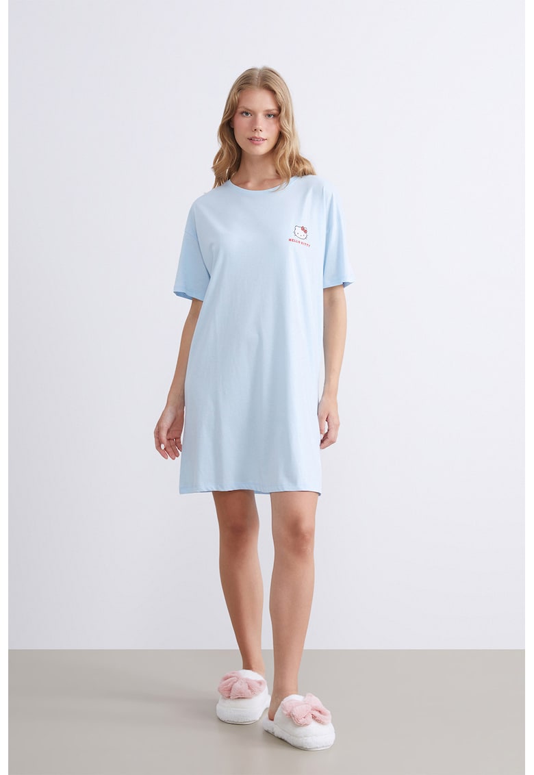 Rochie-tricou din bumbac cu detaliu cu Hello Kitty
