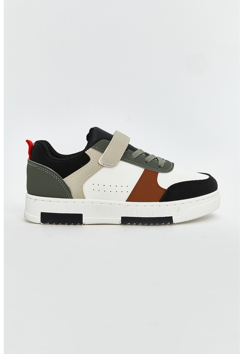 Pantofi sport cu model colorblock si velcro