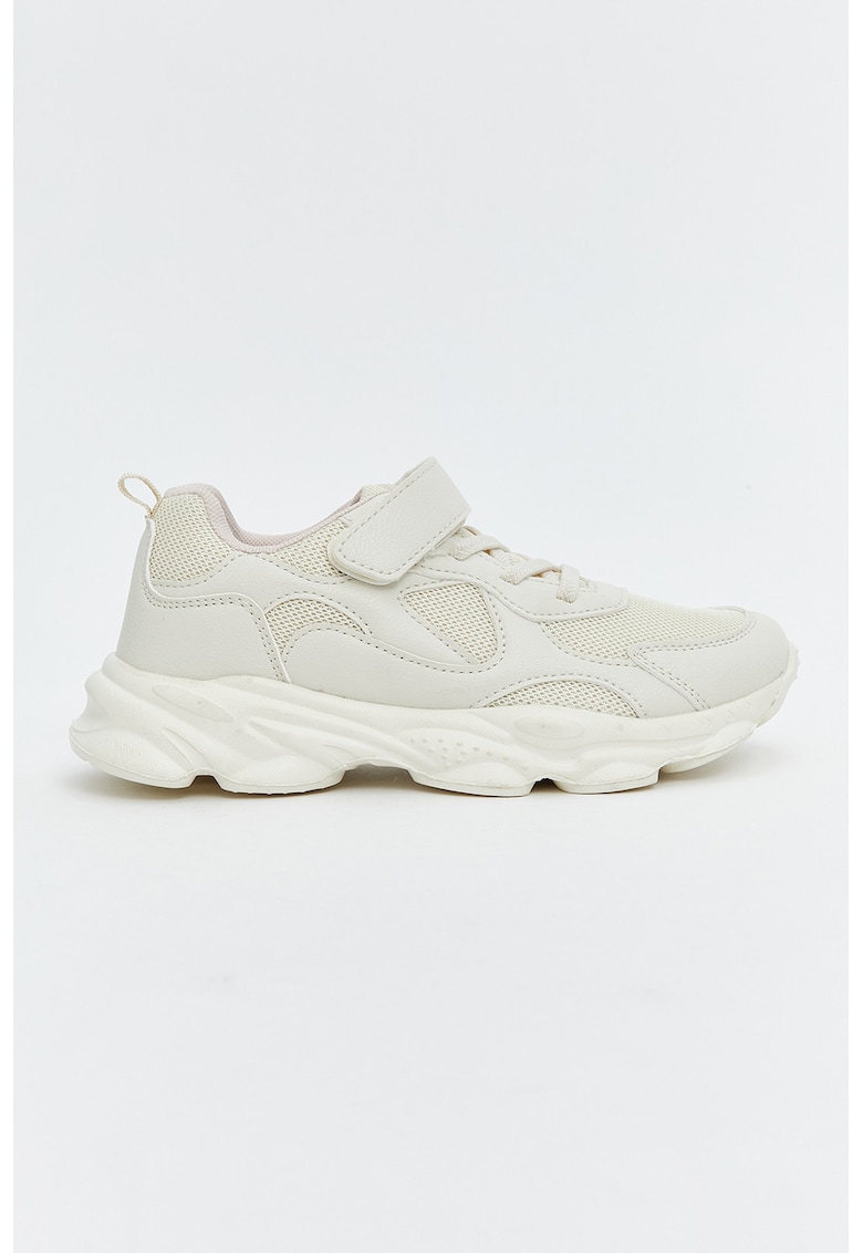 Pantofi sport de piele ecologica cu garnituri din material textil