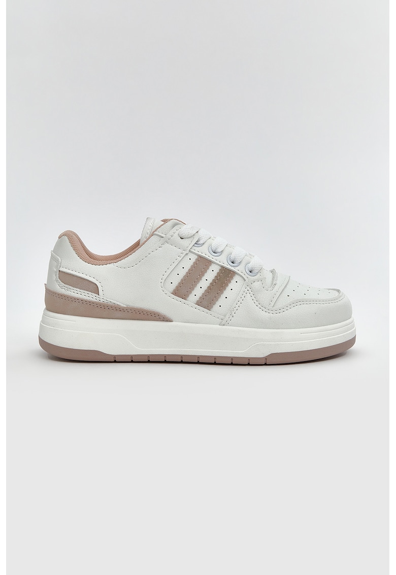 Pantofi sport din piele ecologica cu model colorblock