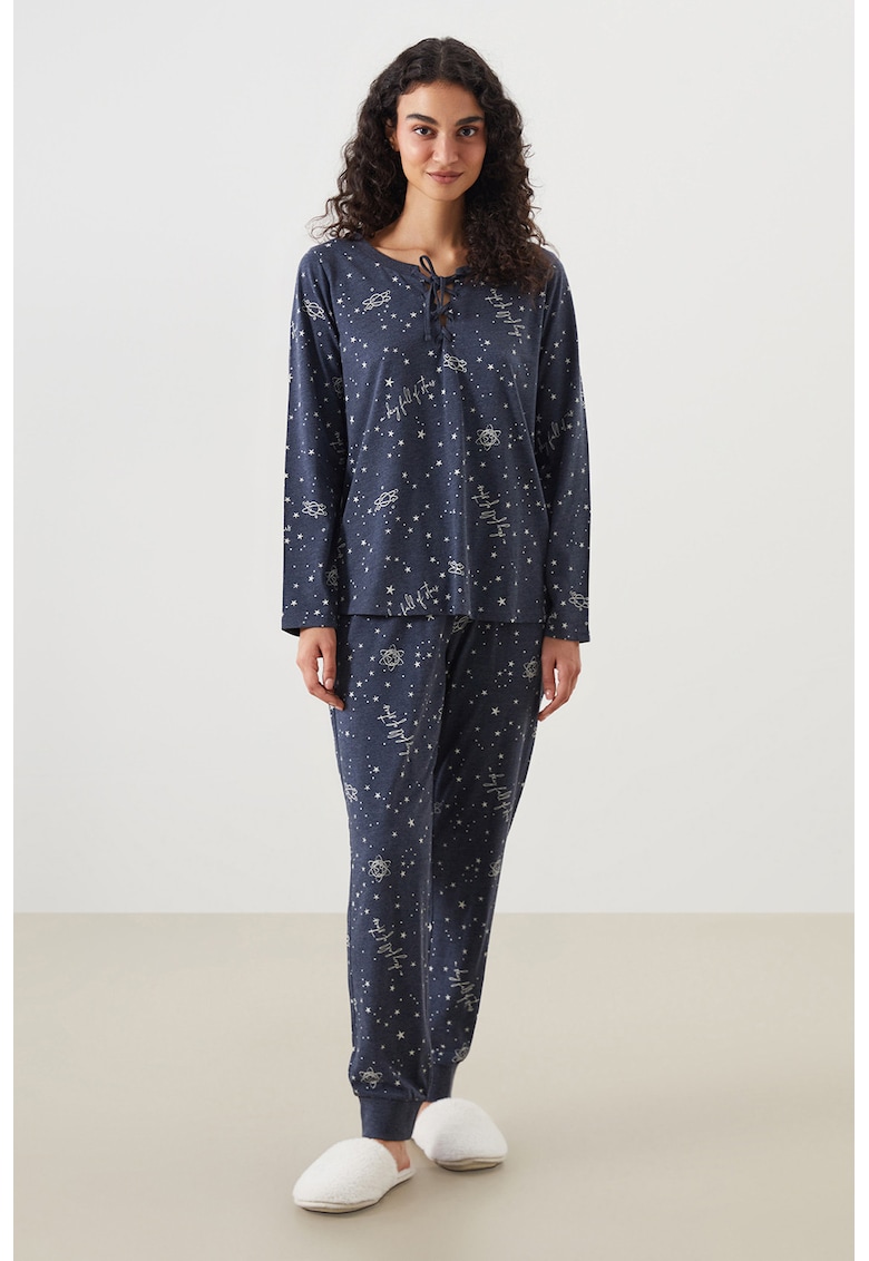 Pijama cu imprimeu stele