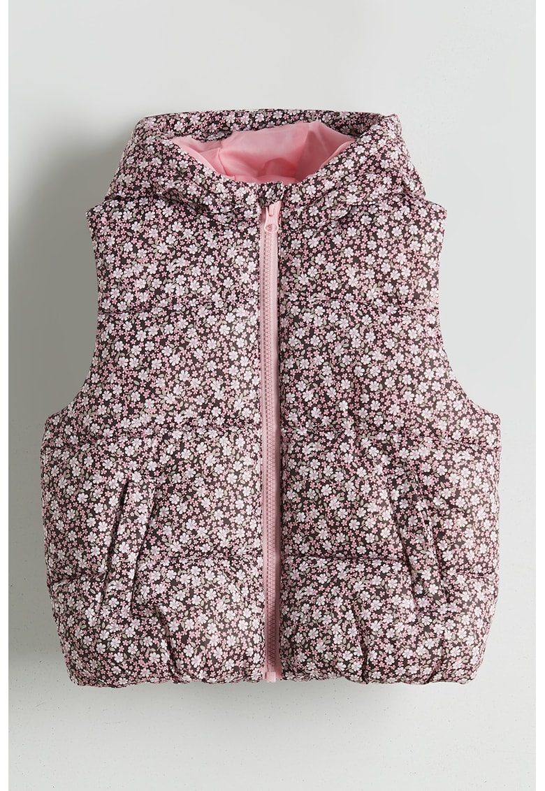 Vesta cu model floral si gluga