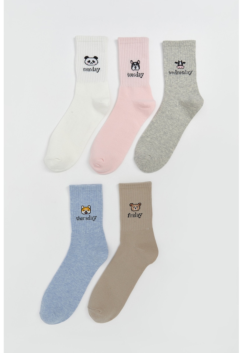 Set de sosete lungi cu model - 5 perechi