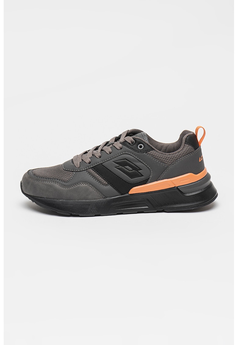 Pantofi sport cu insertii din material textil Lomon - Gri inchis