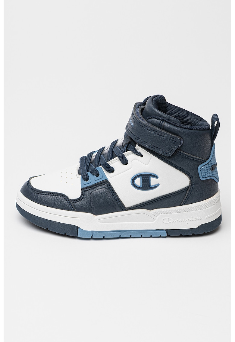 Pantofi sport mid-cut de piele ecologica cu banda velcro