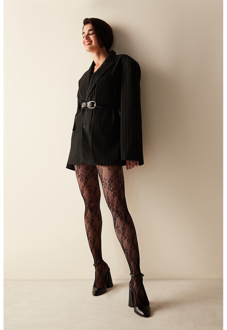 Dres din plasa cu model floral