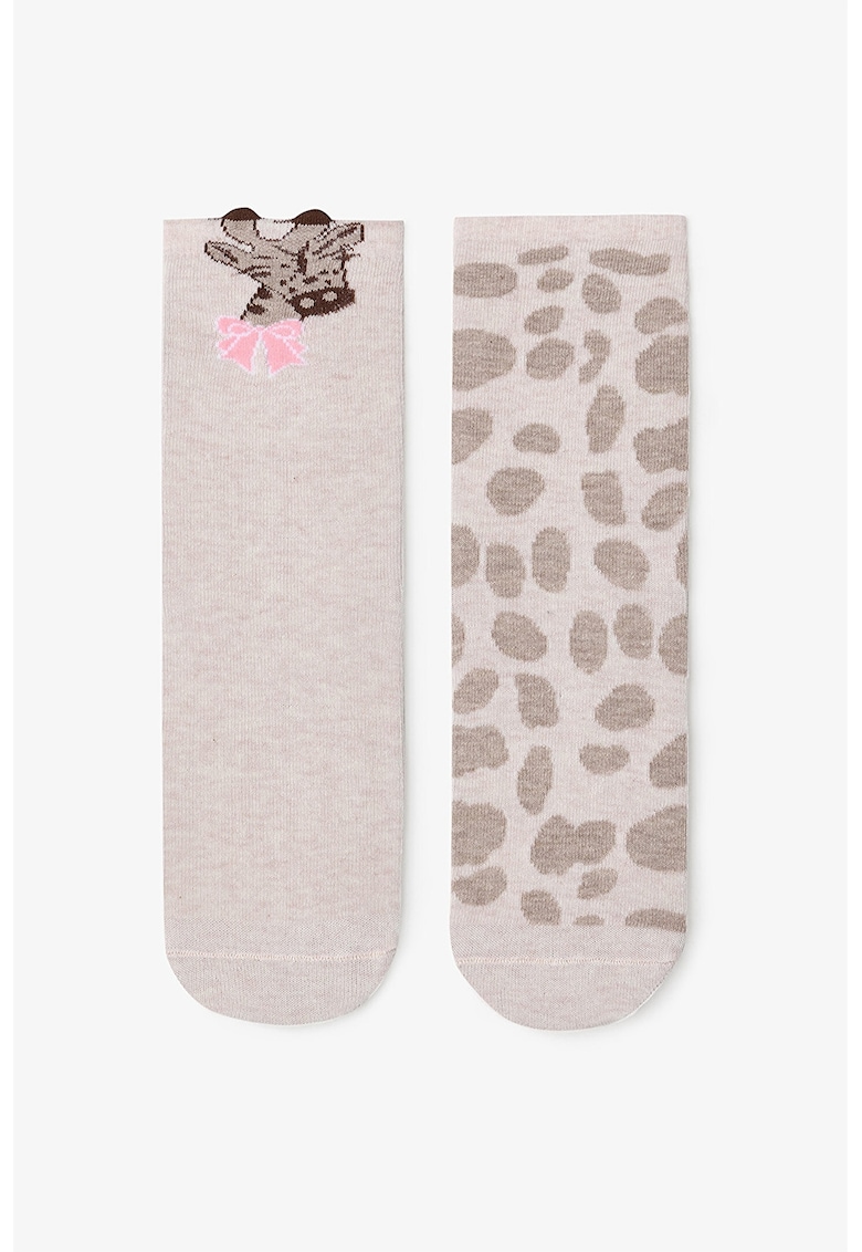 Set de sosete scurte cu animal print - 2 perechi