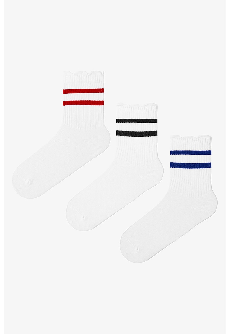 Set de sosete scurte cu model in dungi - 3 perechi