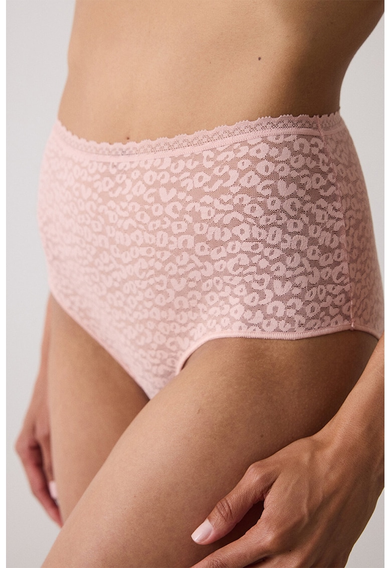 Chiloti cu animal print si talie inalta