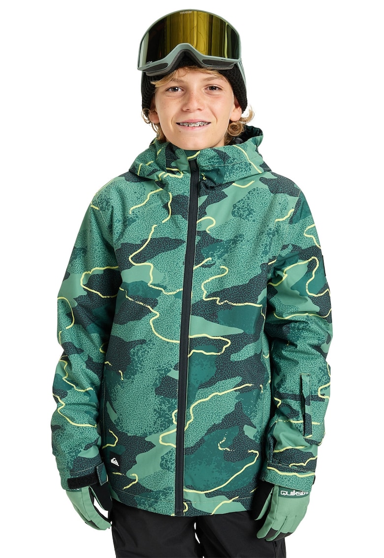 Geaca cu gluga pentru sporturile de iarna Mission - Verde/Negru