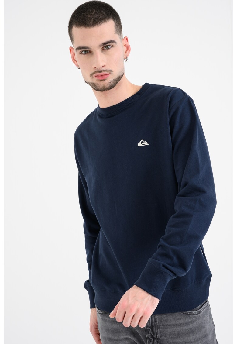 Bluza de trening cu decolteu la baza gatului Basic - Bleumarin