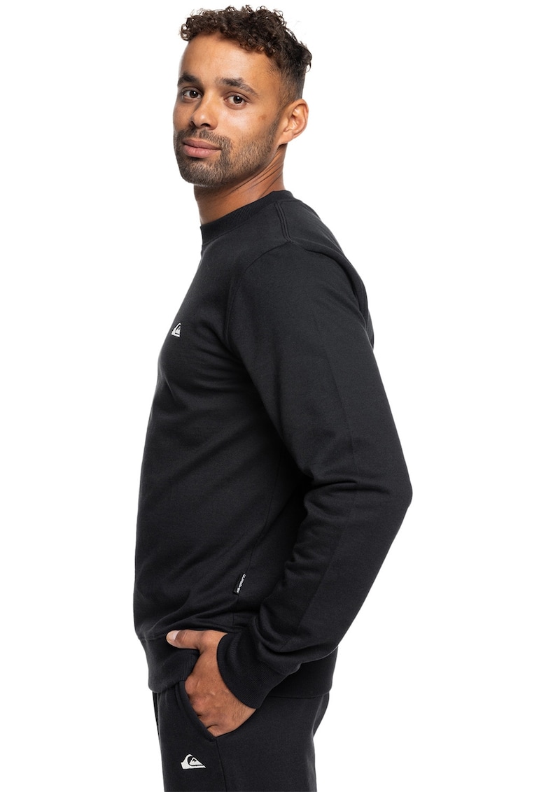 Bluza de trening cu logo si decolteu la baza gatului Basic