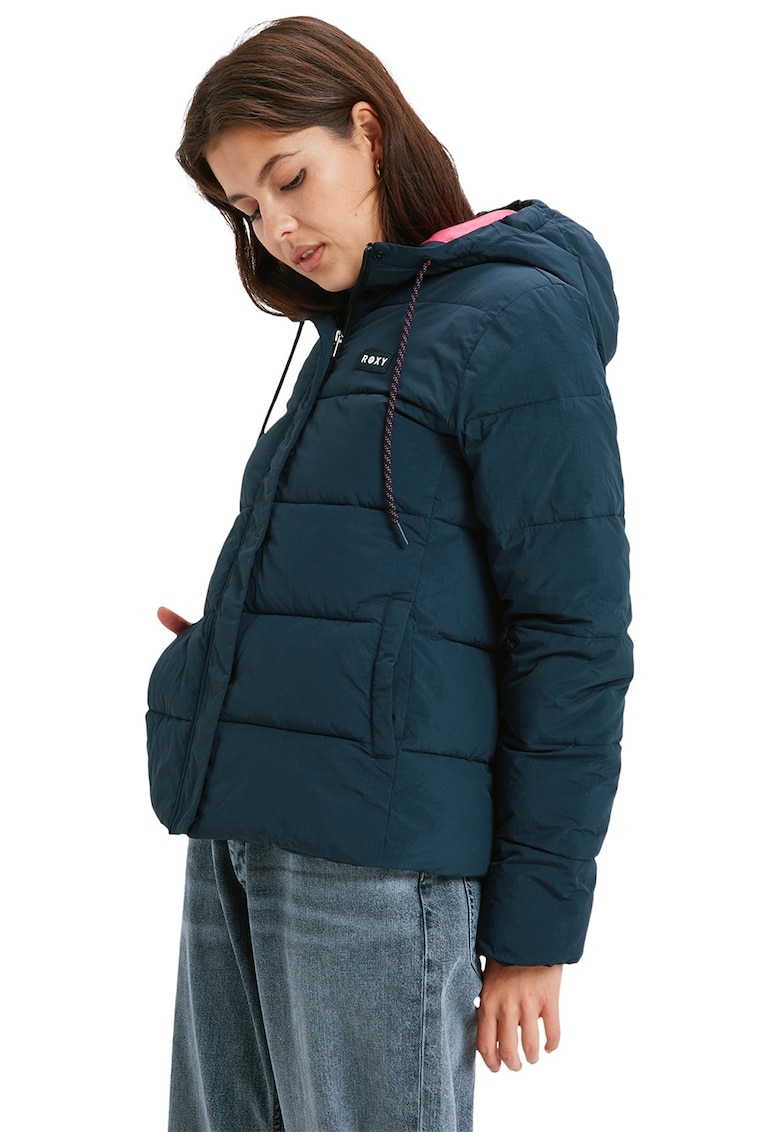 Jacheta cu gluga si vatelina Nightfall - Albastru petrol