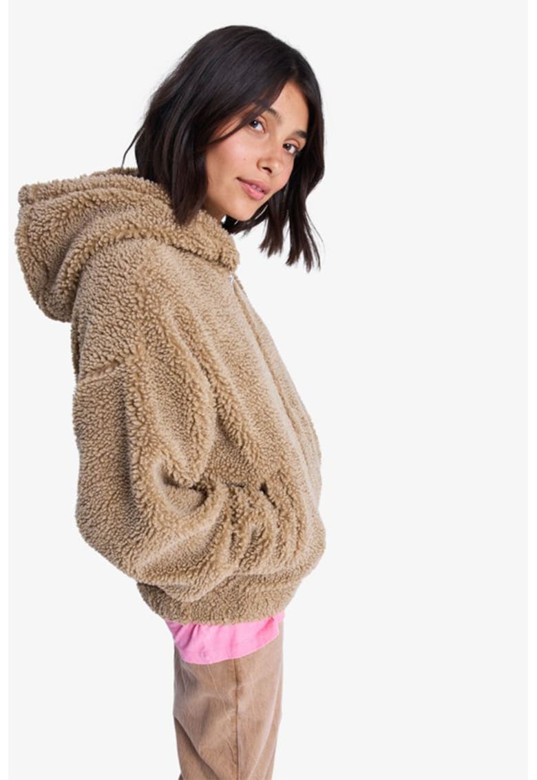 Hanorac cu fermoar City Track - Maro nisip