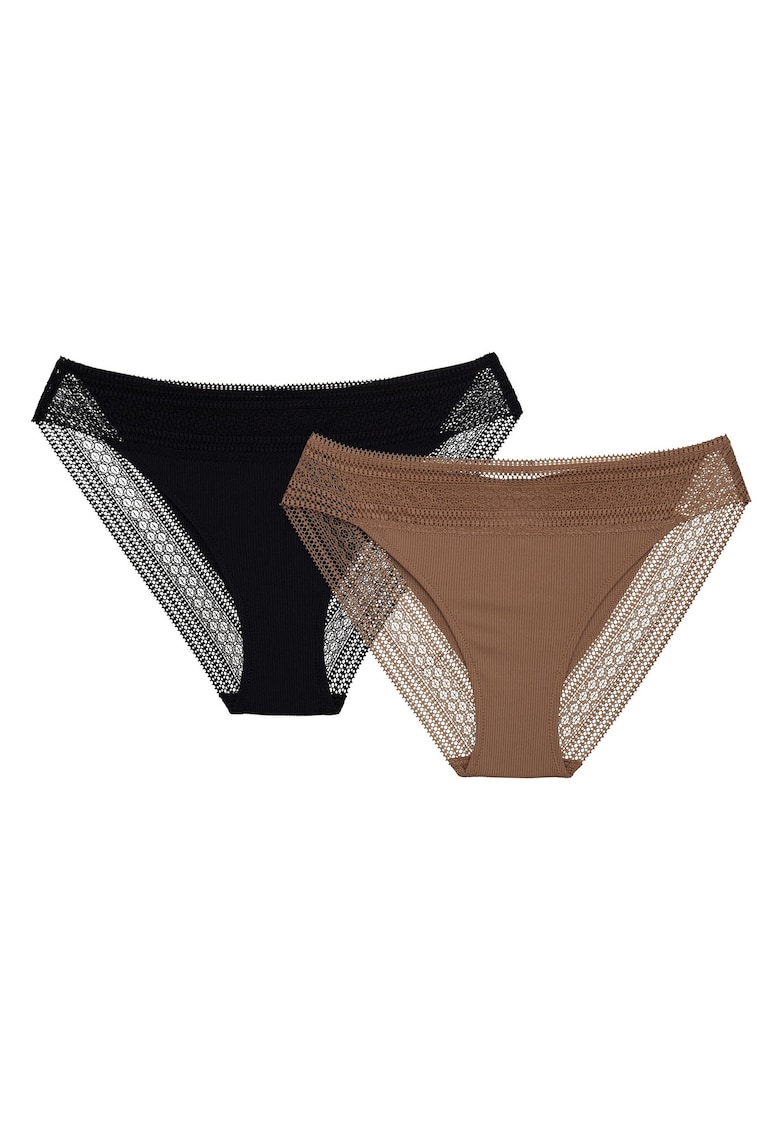 Chiloti figi dama - set de 2 perechi bej-negru Pakis Chiloti figi dama - set de 2 perechi bej-negru Pakis