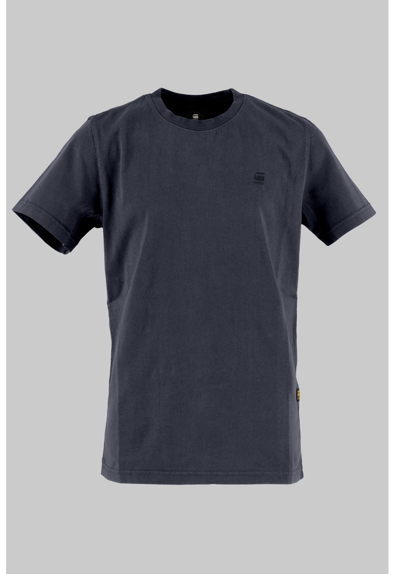 Tricou de bumbac cu logo - Albastru inchis
