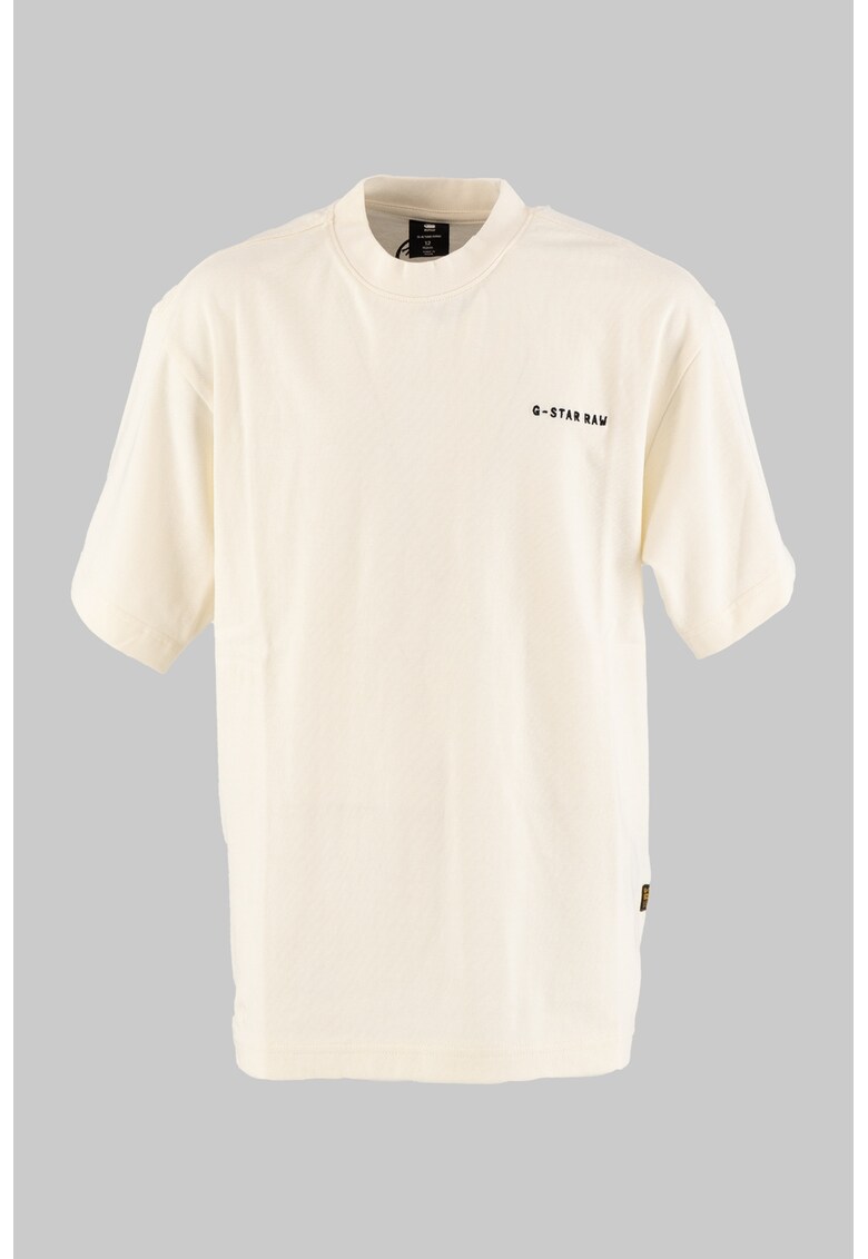 Tricou de bumbac cu logo - Negru stins/Alb murdar