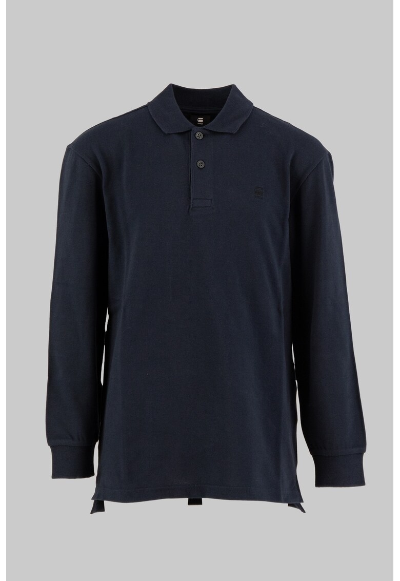 Bluza polo de bumbac cu logo - Albastru ultramarin