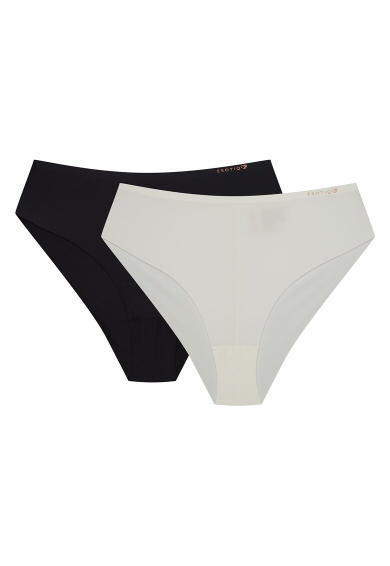 Chiloti dama cu talie inalta - set de 2 perechi negru - alb Pepper Chiloti dama cu talie inalta - set de 2 perechi negru - alb Pepper