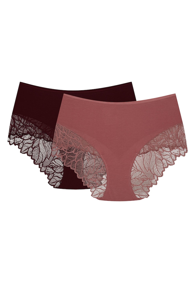 Chiloti dama cu talie inalta - set de 2 perechi - roz maro - Pinky