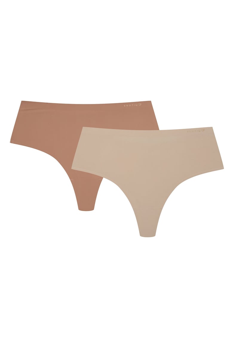 Chiloti dama tanga cu talie inatla set de 2 perechi bej Parks