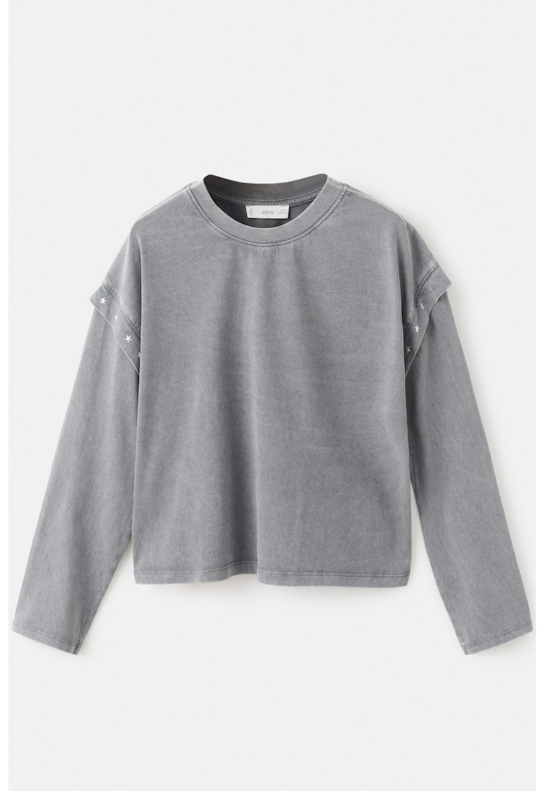 Bluza de trening cu detalii pe maneci - Gri cenusiu