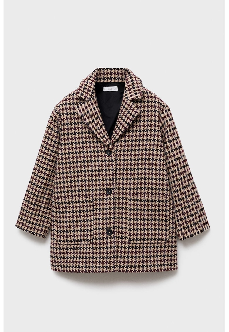 Palton scurt cu model houndstooth