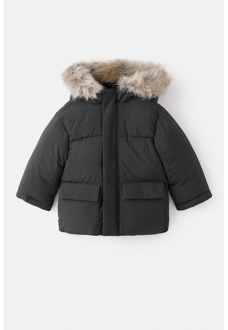 Geaca cu model uni - Negru stins
