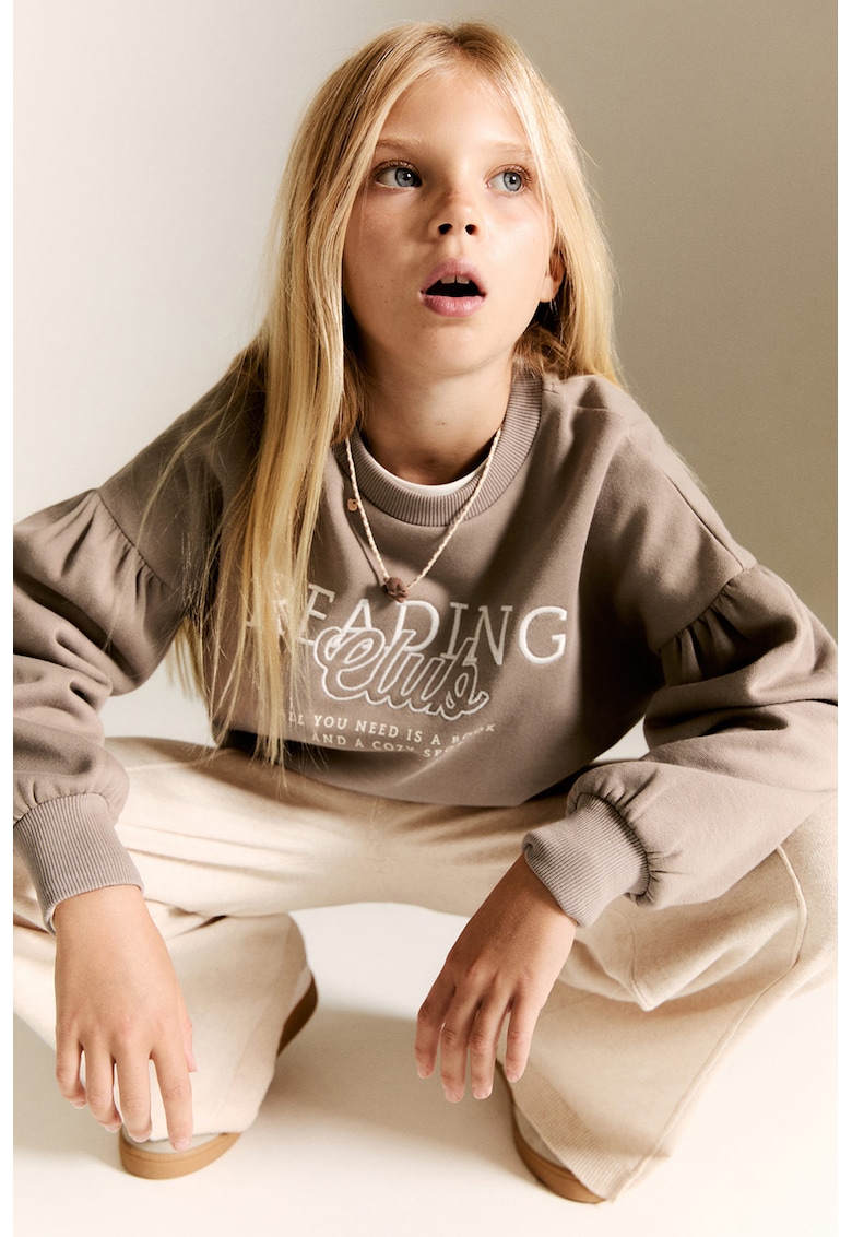 Bluza de trening din bumbac cu maneci bishop