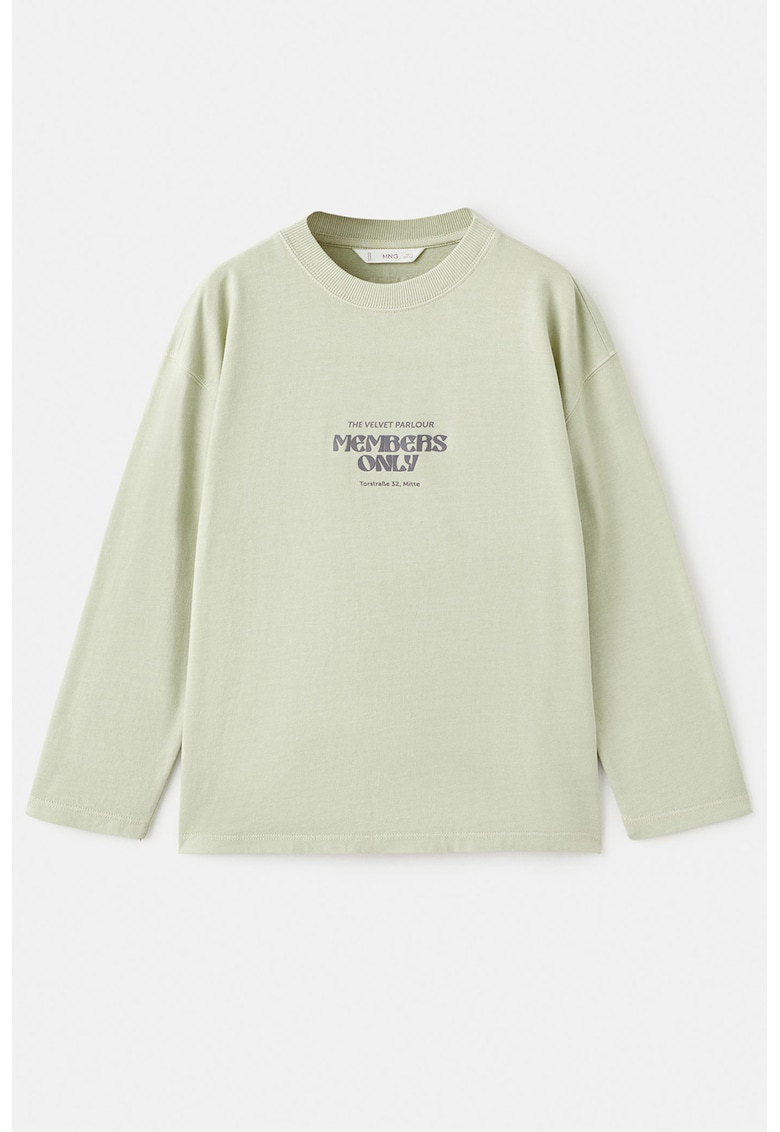 Bluza din bumbac cu imprimeu text