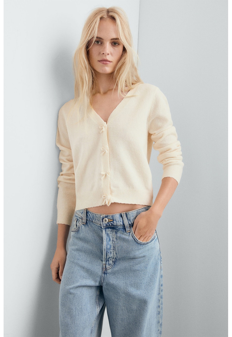 Cardigan crop din amestec de lana