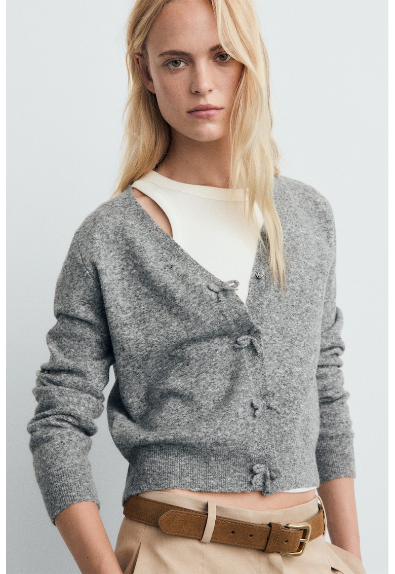Cardigan crop din amestec de lana