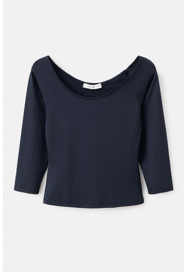 Bluza slim-fit cu maneci 3/4 - Bleumarin