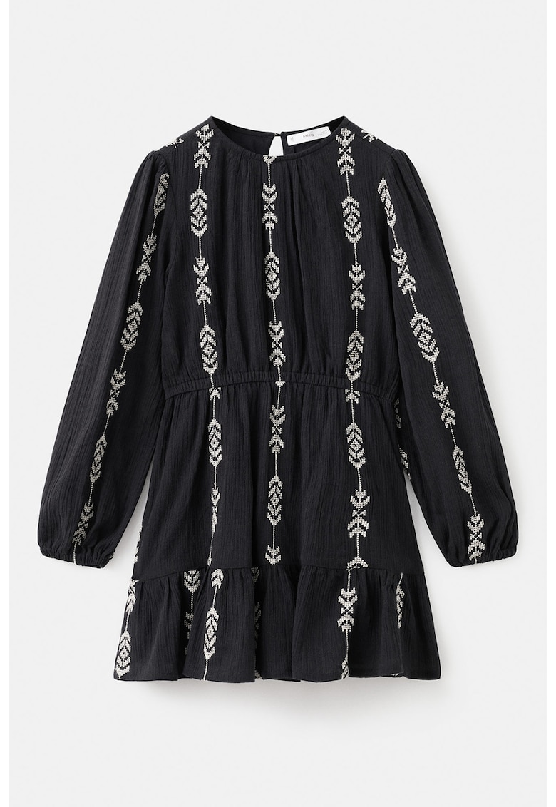 Rochie cu maneci bufante si terminatie cu volane