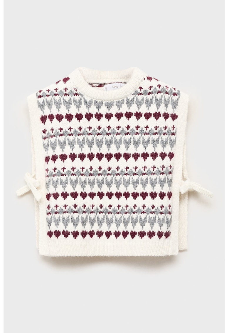 Vesta tricotata cu model cu inimi