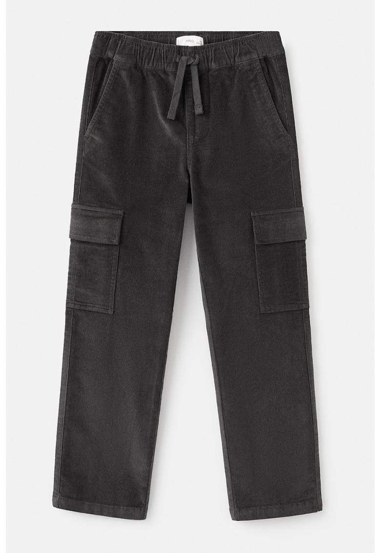 Pantaloni cargo din reiat cu snur de ajustare