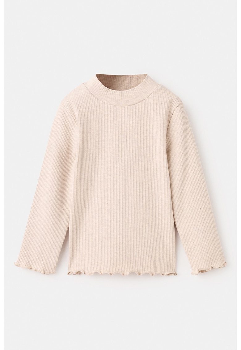 Bluza striata tricotata fin cu terminatii valurite