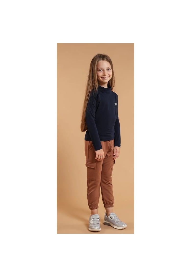 Pantaloni din bumbac cu buzunare pentru fetite