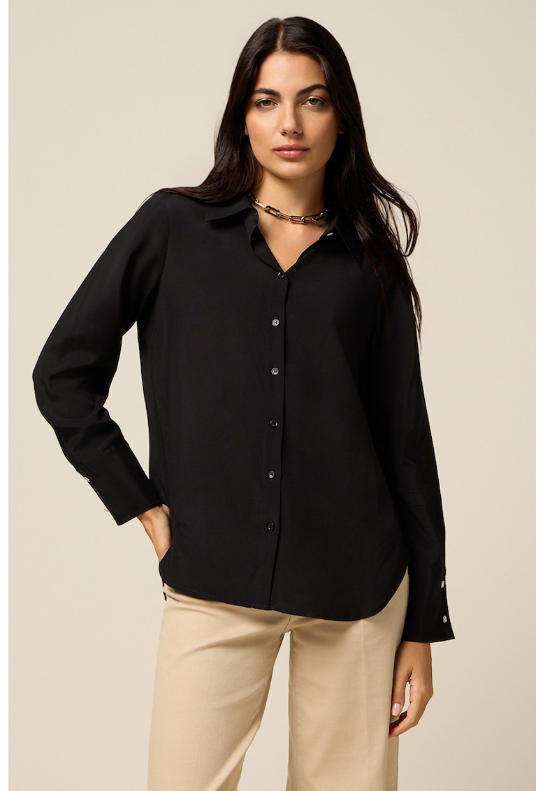 Camasa vaporoasa cu model uni