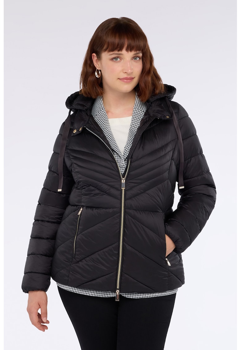 Geaca matlasata cu gluga - Negru